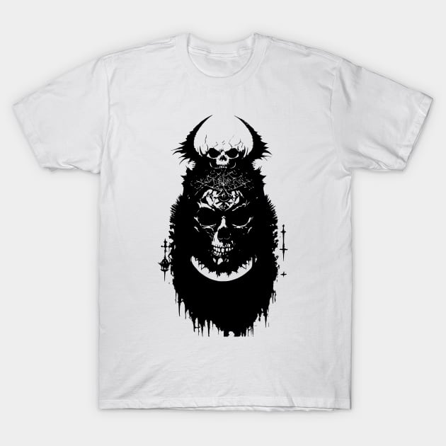 Skull Tattoo Black T-Shirt by SanTees